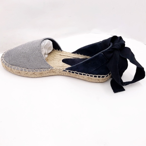 {Vince} Canvas & Suede Espadrilles Ankle Tie Navy - Picture 5 of 16